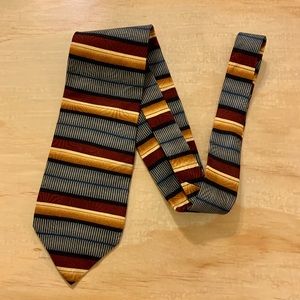 FACETS Men's Burgundy Gold Black Blue Ivory Tie
